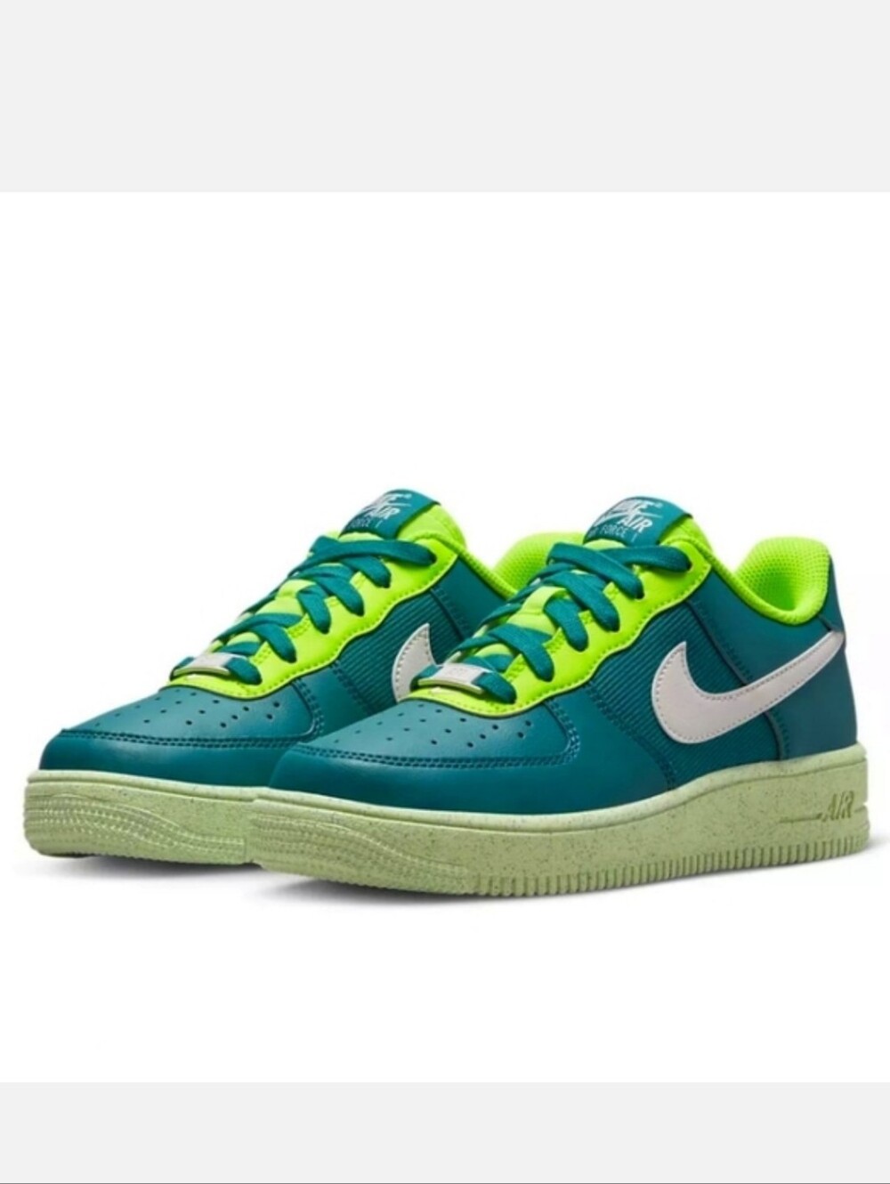 Nike KidsAir Force 1 Crater Next Nature "Bright Spruce Volt" Size 12c
